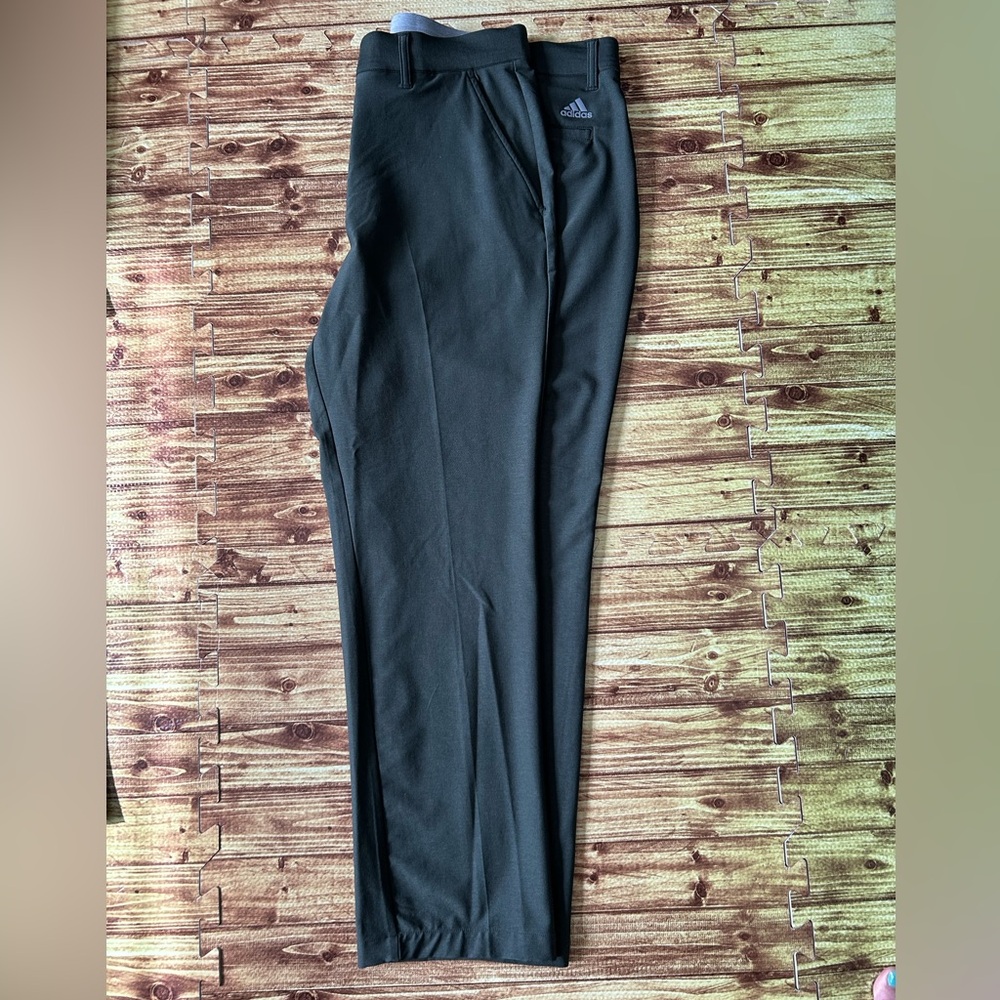 adidas Men's Olive Green Golf Pants - Classic Slim Fit